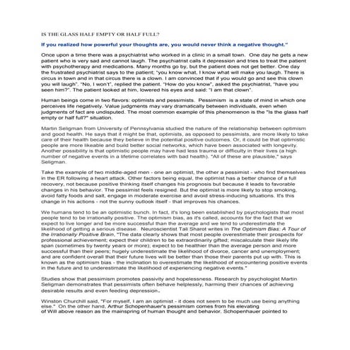 Is the glass half empty or half full