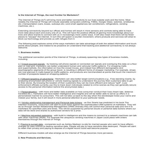 Is the internet of things the next frontier for marketers   february 10, 2014