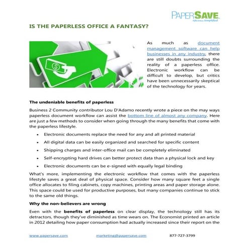 Is the paperless office a fantasy