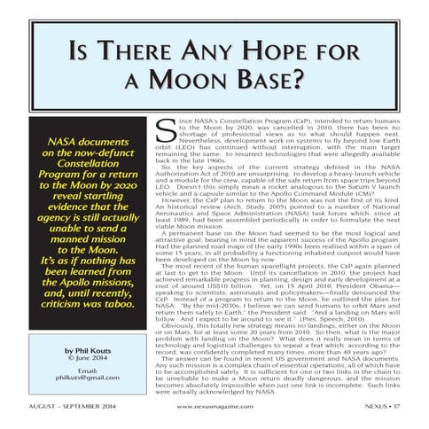 Is there any hope for a moon base - Nexus Magazine via  www. veteranstoday.com