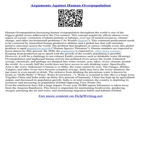 Is The World Overpopulated Essay