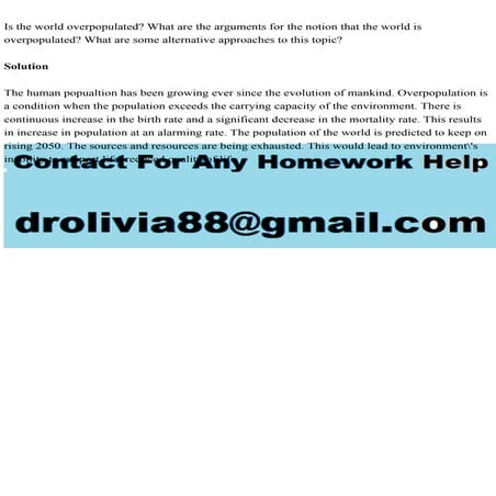 Is the world overpopulated What are the arguments for the notion th.pdf