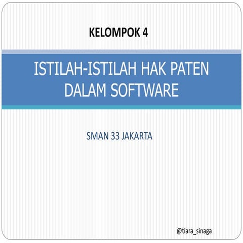 Istilah istilah hak paten dalam software 
