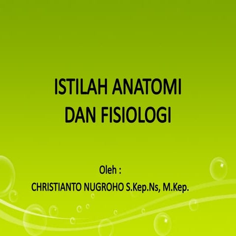Istilah istilah anatomi bagi mahasiswa keperawatan