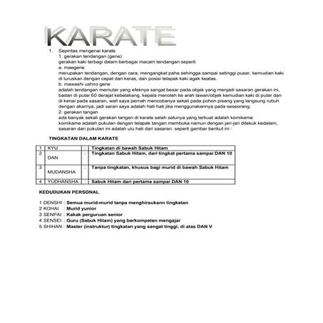 Istilah karate