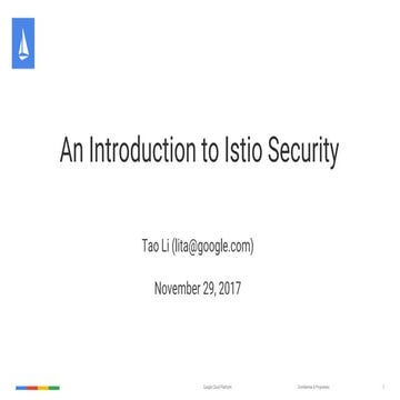 Istio Cloud Native Online Series - Intro to Istio Security