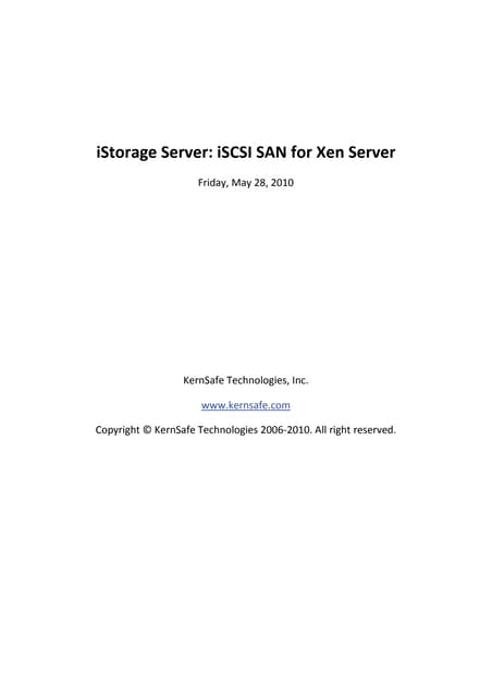 iStorage Server: High-Availability iSCSI SAN for Citrix Xen Server
