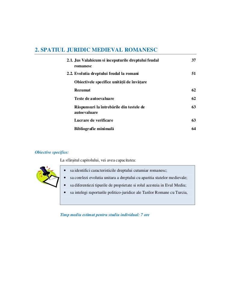 Istoria Dreptului Romanesc Unitatea Ii