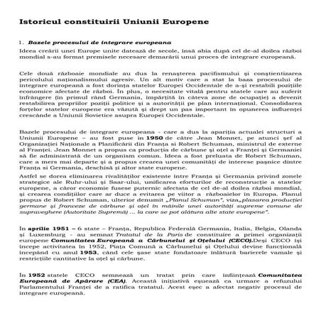 Istoricul constituirii Uniunii Europene