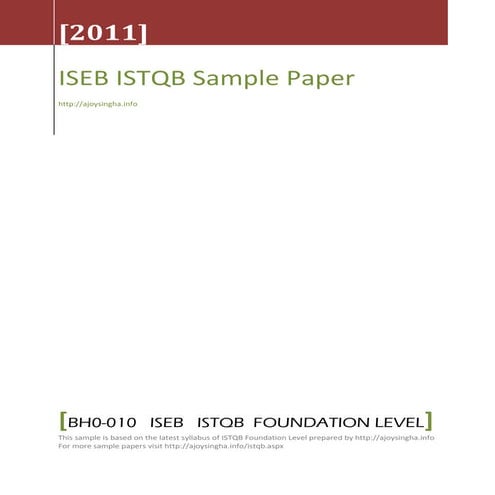 Istqb sample paper   2011- www.ajoysingha.info
