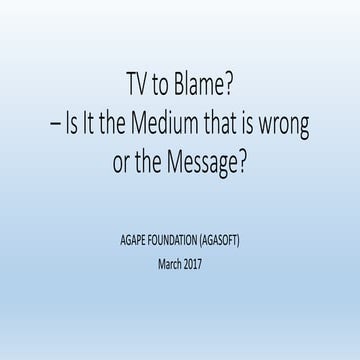 Is TV to blame?