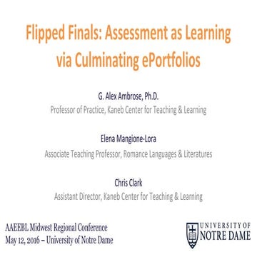 ePortfolio as a "Flipped Final"