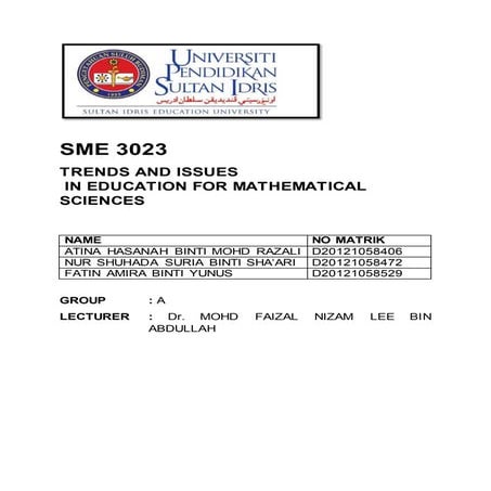 DISCUSSION ISSUES ON ASSESSMENT