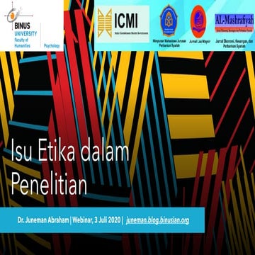 Isu Etika Dalam Penelitian