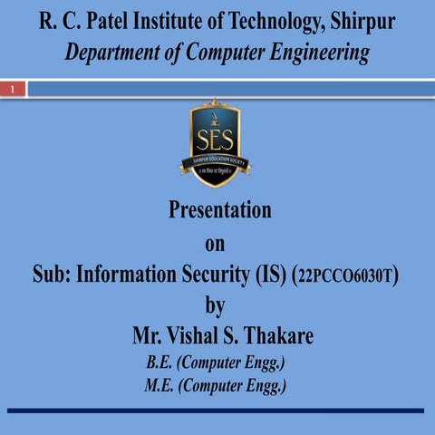 CRYPTOGRAPHY & NETWORK SECURITY - unit 1 | PPTX