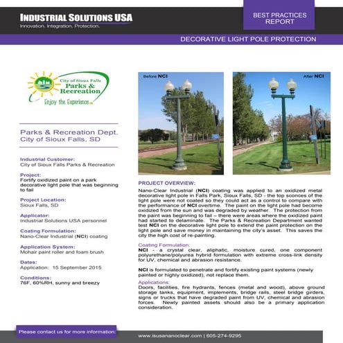 ISUSA Best Practices Nano-Clear Light Pole 