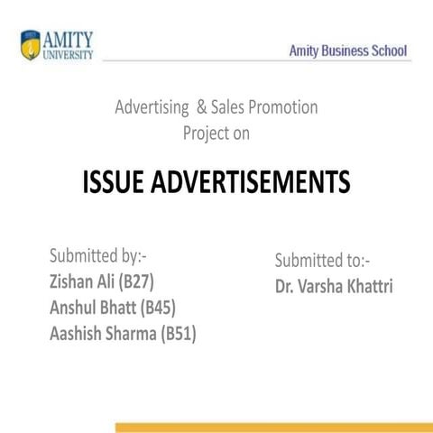 Isuue advertisements