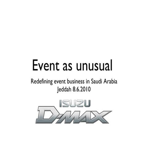 Isuzu event case study| Event as unusual 