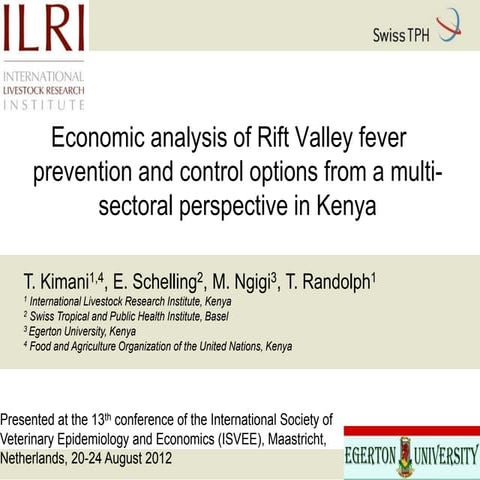 Economic analysis of Rift Valley fever prevention and control options from a ...