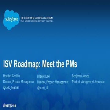 ISV Roadmap: Meet the PMs (October 13, 2014)