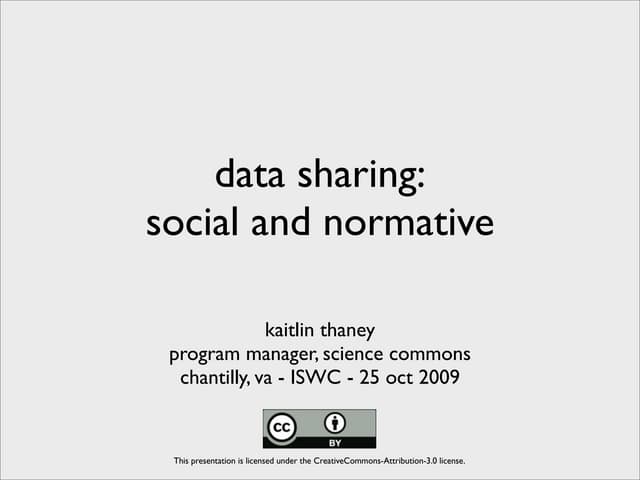 Data Sharing: Social and Normative - ISWC