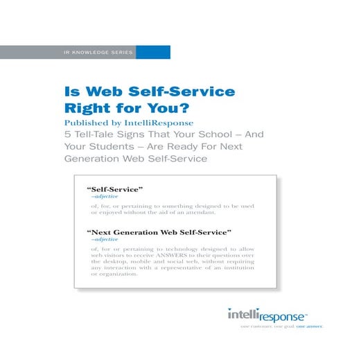 Higher Education: Is Web Self-Service Right for You