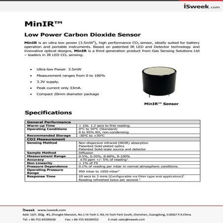 Isweek minir  co2 sensor