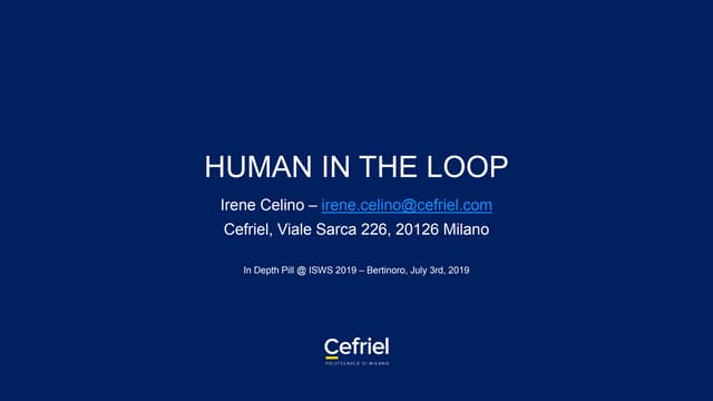 Human-in-the-loop @ ISWS 2019