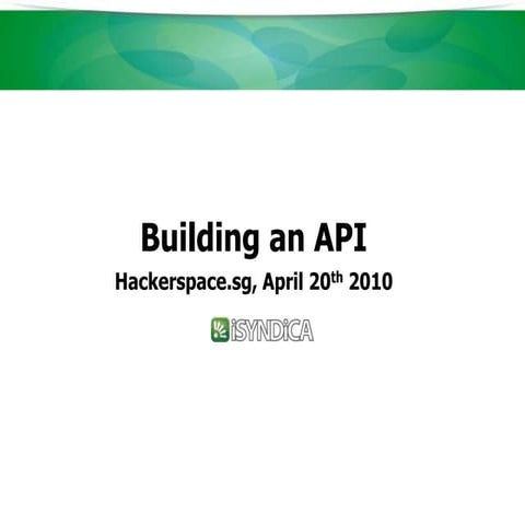 iSyndica - Building an API