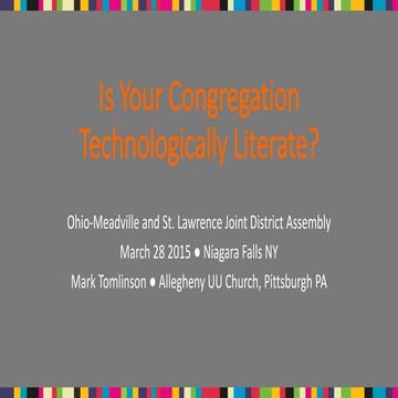 Is Your Congregation Technologically Literate?