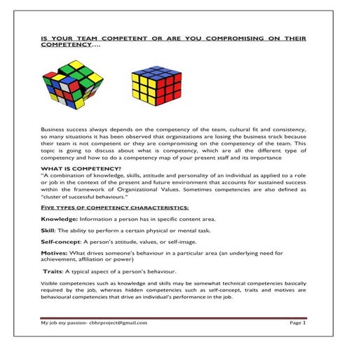 IS YOUR TEAM COMPETENT OR ARE YOU COMPROMISING ON THEIR COMPETENCY….