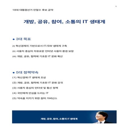 18대 대통령선거 안철수 후보 IT/인터넷 공약