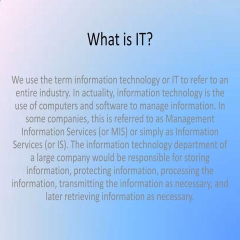 Working Opportunity in field of IT