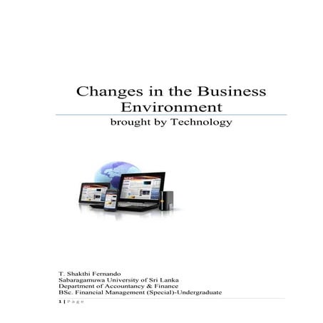 Changes in the business environment brought by technology