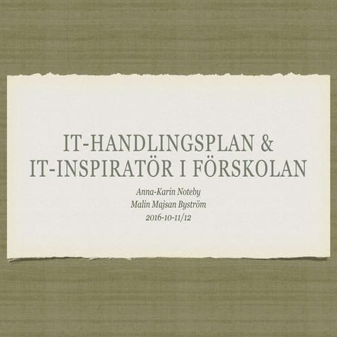 It handllingsplan förskolan