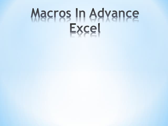 MACROS excel