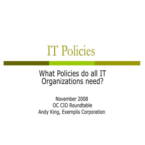 It Policies