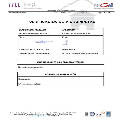 IT-SEGAI-03 "Verificación de micropipetas"