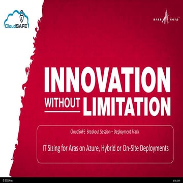 It Sizing for Aras on Azure, Hybrid or On-site Deployments