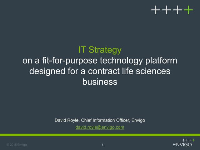 It strategy for life sciences   david royle