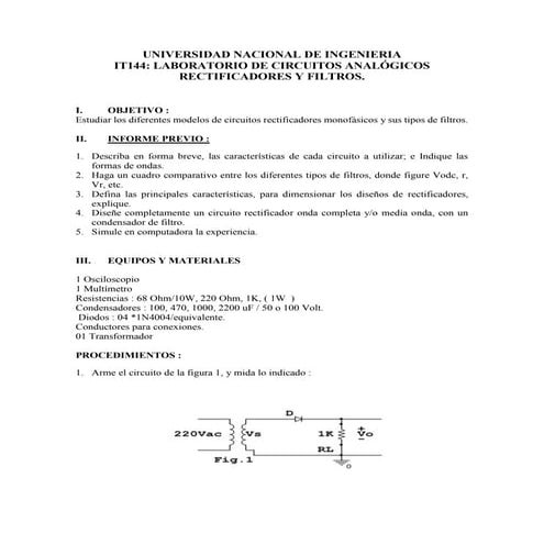 It144 lab1. rectificadores. | PDF