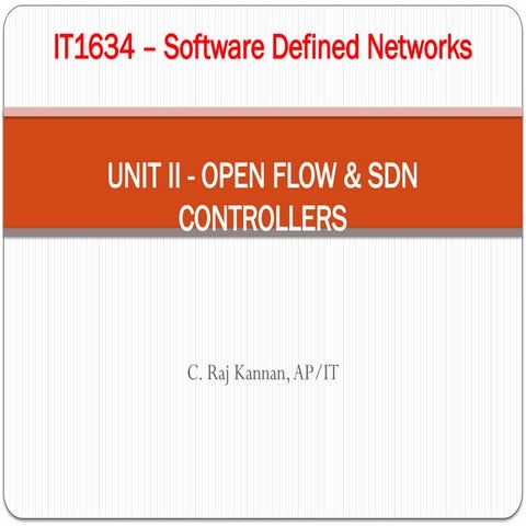 IT1634 – SDN Unit 2 Software Defined Nwtwork