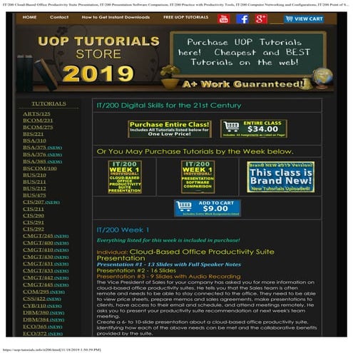 IT/200 ENTIRE CLASS UOP TUTORIALS