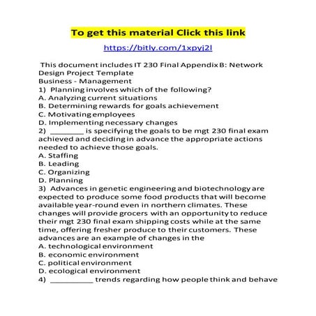 Mgt 230 final exam | DOCX