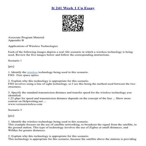 It 241 Week 1 Cp Essay