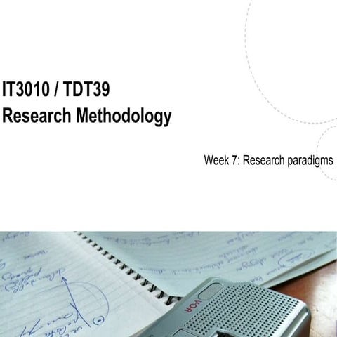 IT3010 Lecture-7 Research Paradigms