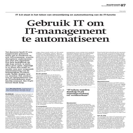 Gebruik IT of IT-management te automatiseren (Boardroom IT)