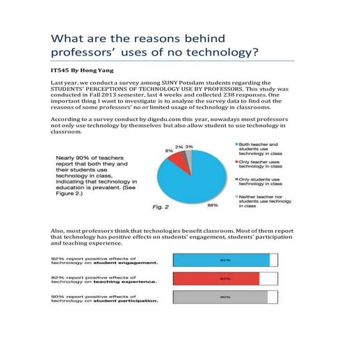Technology Research Essay - Professor choose not to use technology