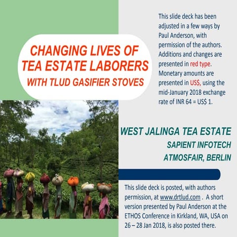 Changing Lives of Tea Estate Laborers with TLUD Gasifier Stoves