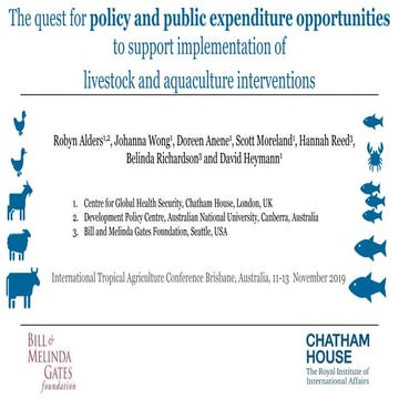 The quest for policy and public expenditure opportunities to support implemen...